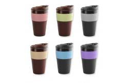 China 350ml Heat Resistant Silicone Foldable Coffee Cups With Lid supplier