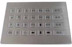 China 28 keys waterproof stainless steel metal numeric keypad for self - service machine supplier