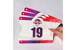 China Rectangular Tyvek Race Bib Numbers Screen Printed Durable supplier