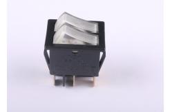 China 6 Pins Black SPDT Illuminated Small Rocker Switch For Communication Equipment supplier