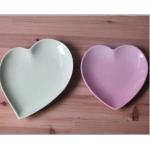 Bone China stuff holder pink green heart-shaped for sale