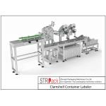 STR-ALS Bottle Labeling Machine Clamshell Container Labeler 95 - 120 Pcs/Min
