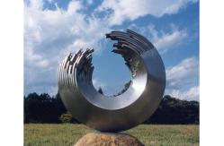 China Custom Size Modern Garden Metal Art Stainless Steel Circle Sculpture supplier