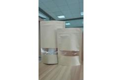 China k Stand Up Custom Kraft Paper Food Packaging Bags With Rectangle Window supplier