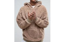 China Oversize Xxxxl Plain Thick Heavyweight Sherpa Lined Hoodie Soft Touch Brown supplier