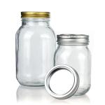Custom Glass Jar Wide Mouth Mason Jars 8 Oz 16 Oz Glass Jar Set for sale