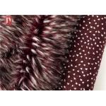 Wine Red Fake Fur Fabric , Ostrich Feathers Light Brown Faux Fur Animal Jacquard for sale