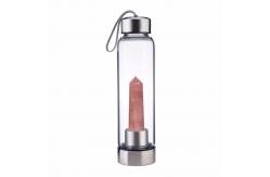 China Pure Crystal Glass Water Bottle Natural Healing For Hot / Cold Drinks supplier