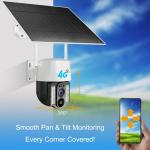 4G Solar CCTV Camera Wireless Outdoor 1080P Solar Battery Powered IP PTZ Camera for sale