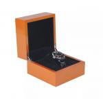 High Glossy Wrist Watch Packaging Box Hinge Metal Wooden Watch Case for sale