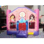 0.55mm PVC Tarpaulin Kids Pink Princess Inflatable Moonwalk Commercial Bouncy Castles for sale
