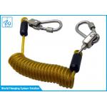 Anti Lost Coiled Wire Cable Tool Lanyard With Aluminum Screw Lock Carabiner for sale
