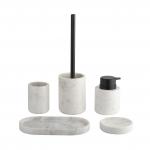 Nature Mable Accessories Set Round Shape Kalala White Marble Hand Soap Dispenser for sale