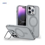 TPU PC Metal Camera Stand Magsafe Phone Case Translucent Back Cover for sale