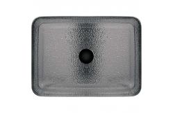 China Smoky Grey Rectangular Vessel Sinks Wash Bowl Bathroom Smooth 105mm supplier