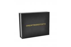 China Magnet Paper Rigid Packaging Box Black Collapsible With Foam supplier