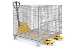 China Stackable Collapsible Wire Mesh Containers / Logistics Wire Metal Pallet Cage supplier