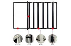China High Security Aluminum Folding Door Double Glazed Folding Balcony Doors Custom supplier