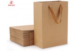 China Glued 30cm Paper Standing Pouch With Twisted Handles supplier