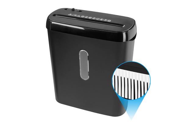 6 Sheets Strip Cut Paper Shredder Machine WITH 8L Mini Basket Bin S636B