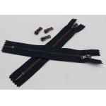 Black Tape Extra Long Invisible Zipper , Women Dress Closed Ended Metal Zips for sale