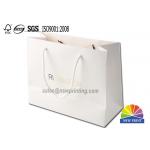 High End Custom Hot Gold Stamping Embossing Logo White Shopping Paper Bag for sale