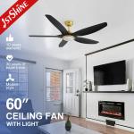 Upgrade Your Living Space with 60 LED Ceiling Fan and Three Color Dimmable Lighting for sale