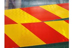 China Micro Prismatic Red And Yellow Reflective Tape  On Mud Flaps With Aluminium Plate supplier