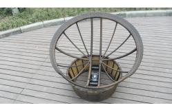 China Round shape garden daybed wicker rattan beach swivel chair in all weather supplier