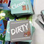 Square Double Sided Dishwasher Magnet clean dirty Target For Refrigerator