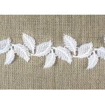 Milk Silk Water Soluble Chemical Polyester Lace Trim For Dresses Feather Pattern