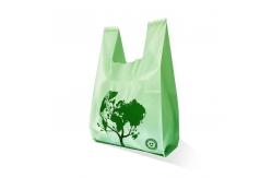China Custom Logo Compostable Biodegradable Shopping Bag T Shirt 100micron supplier