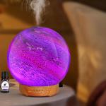 HOMEFISH 3D Glass Design Essential Oil Diffusers Planet Humidifier 120ml