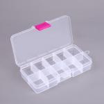 Small Pink Lock Plastic 10 Grid Bead Organizers And Storage Containers Box for sale