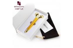 China wholesale gold luxury vibrating face lift Y shape facial beauty massage tool supplier