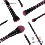 8pcs Synthetic Hair Makeup Brushes Rolling Printing Plastic Handle Aluminium Ferrule for sale