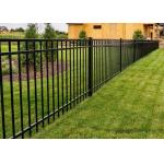 Powder Coated Black Wrought Iron Ornamental Fence Easy Installation for sale