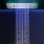 Shower Ceiling Bathroom Shower Faucet Set Luxury LED Thermostatic High Flow Rain Waterfall