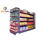 Double Sided Grocery Store Retail Display Stand Racks Supermarket Steel Shelf for sale