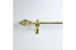 China 25mm Pipe Curtain Rods Aluminum Alloy Pole Pumpkin Shape Finials With Double Holder supplier