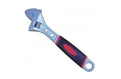 China DIY Grade CS/CRV Full Polish Adjustable Wrench with Hexagonal Hole and PVC Handle supplier