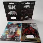 3D Card Blister Pack Packaging Custom Printed Paper Card Rhino 7 Jaguar 30000 Sex Pill Pack for sale