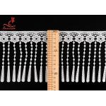 12Cm Polyester Water Soluble Lace Chemical White Fringe Tassel Embroidered Trim Ribbon