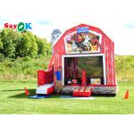 Farmyard Toddler Obstacle Inflatable Water Slide With Bounce House Blow Up Barn Playground for sale