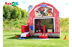 China Farmyard Toddler Obstacle Inflatable Water Slide With Bounce House Blow Up Barn Playground supplier