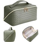 Shockproof Soft PU Leather Waterproof Cosmetic Bag With Handle Travelling
