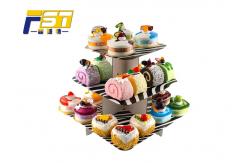 China CMYK Printing 3 Tier Cardboard Cupcake Stand Customized Providing Mockup Design supplier
