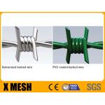 Green PVC Coated Barb Wire 1.5cm Barb Length Standard Twist Type 1200MPa Tensile for sale