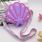 Shell Food Grade Silicone Pencil Box Crossbody Purse Bag HandBag Makeup Bag Storage Container Christmas Birthday Gift for sale