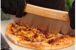 China Sharp Rocker Blade BBQ Tools Rocking Pizza Cutter Stainless Steel Cutting Blade supplier